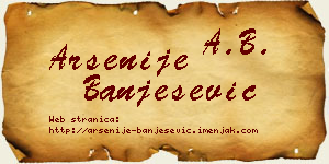 Arsenije Banješević vizit kartica